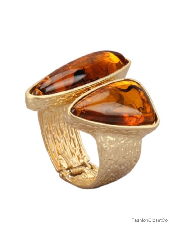 Chunky Cuff Bangle Bracelet For Women, Statement Jewelry With Resin Accents,